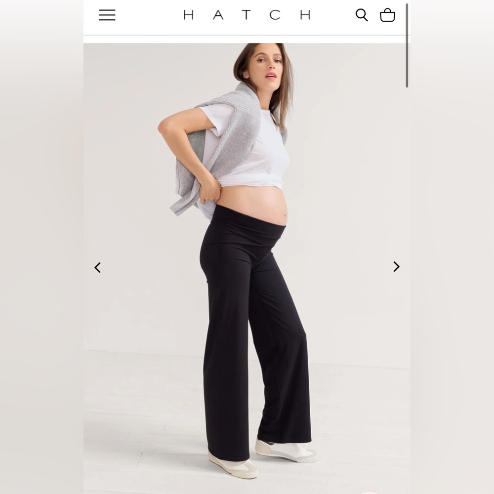 Hatch Black Maternity Wide Leg Lounge Pants